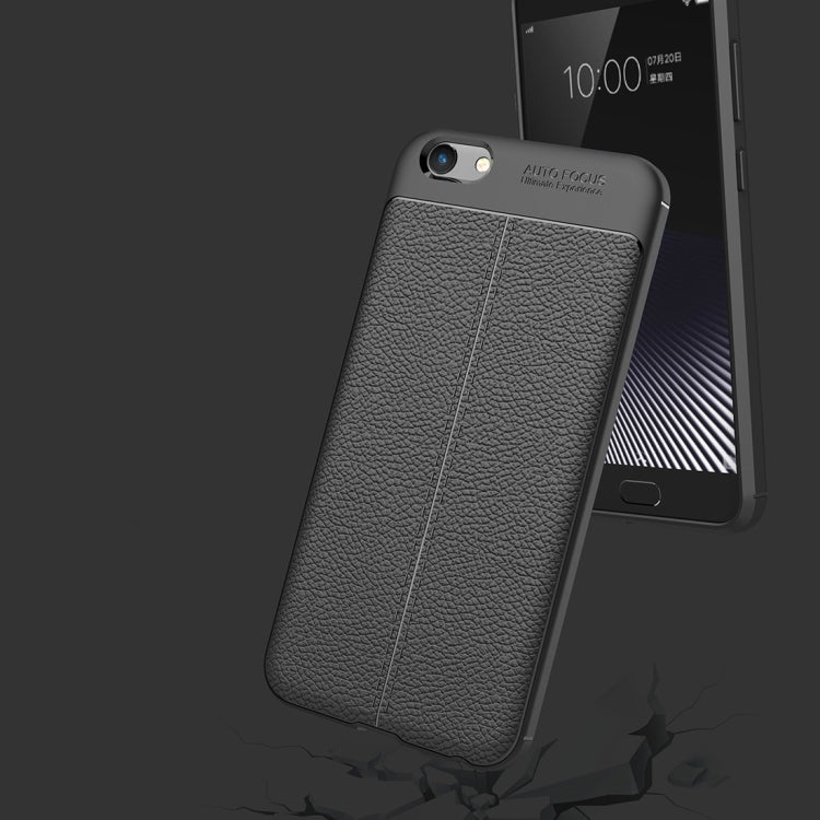 For Vivo Y69 Litchi Texture Full Coverage TPU Protective Back Cover Case