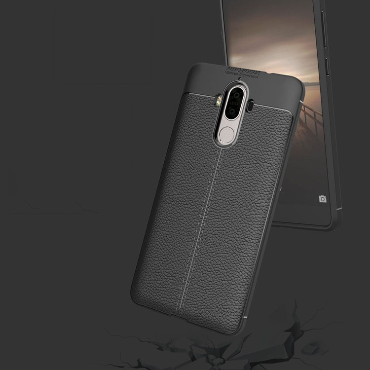 For Huawei Mate 9 Litchi Texture Full Coverage TPU Protective Back Cover Case
