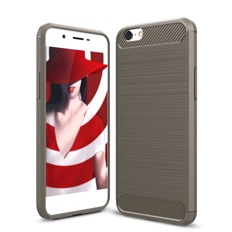 For OPPO A39 Carbon Fiber TPU Brushed Texture Shockproof Protective Back Cover Case