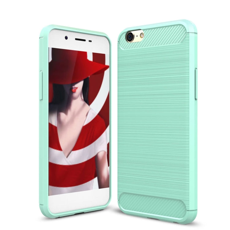 For OPPO A39 Carbon Fiber TPU Brushed Texture Shockproof Protective Back Cover Case