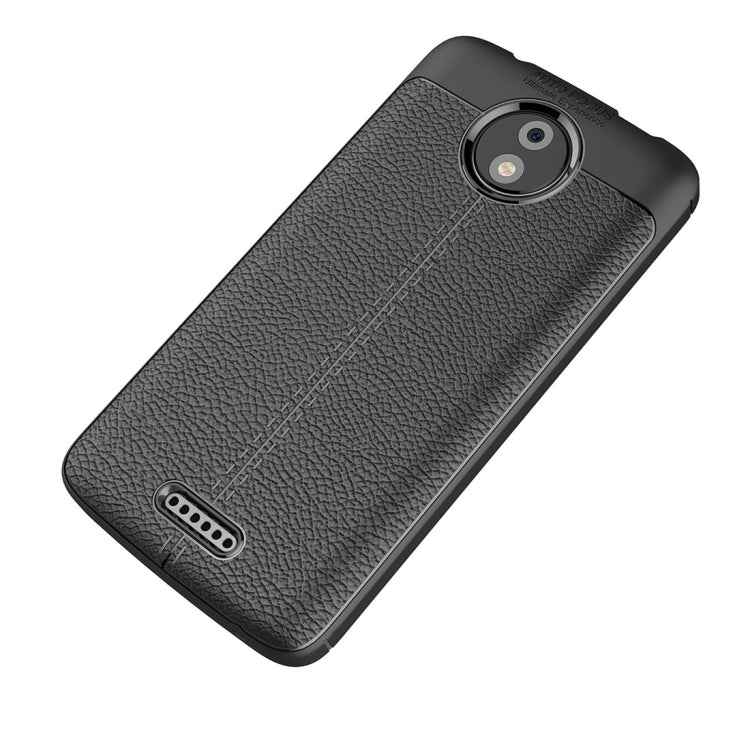 For Motorola Moto C Plus Litchi Texture Design Soft TPU Anti-skip Protective Cover Back Case