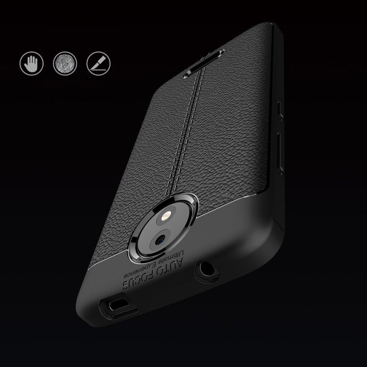 For Motorola Moto C Plus Litchi Texture Design Soft TPU Anti-skip Protective Cover Back Case