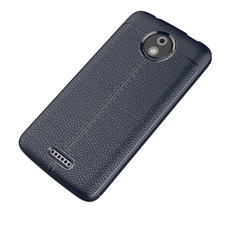 For Motorola Moto C Plus Litchi Texture Design Soft TPU Anti-skip Protective Cover Back Case
