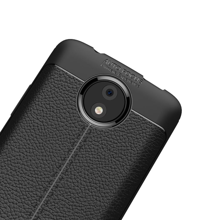 For Motorola Moto C Plus Litchi Texture Design Soft TPU Anti-skip Protective Cover Back Case