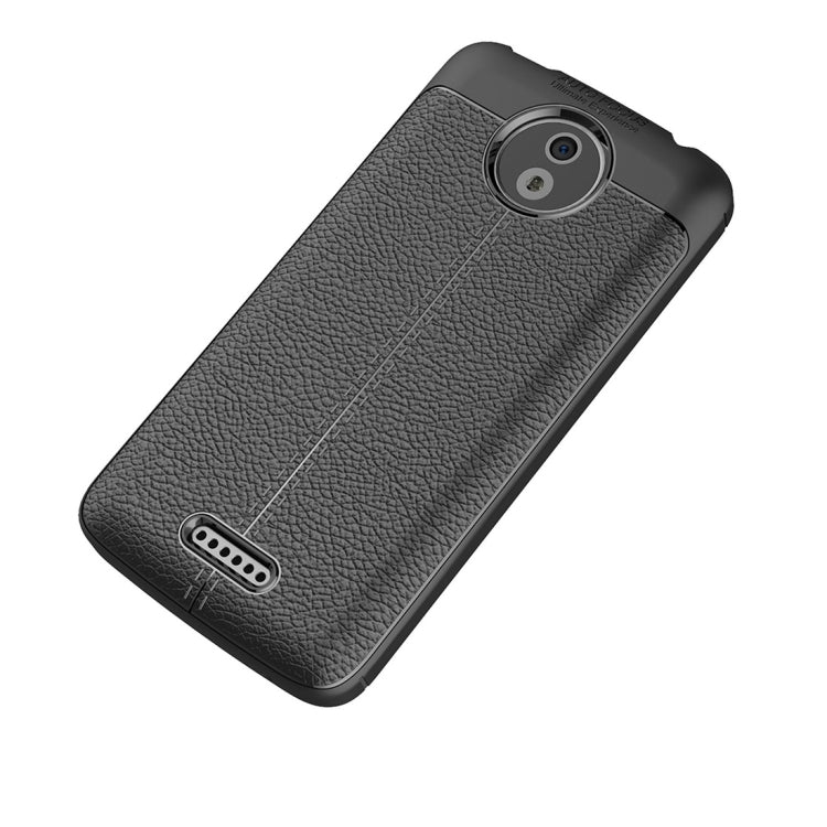 For Motorola Moto C Litchi Texture Design Soft TPU Anti-skip Protective Cover Back Case