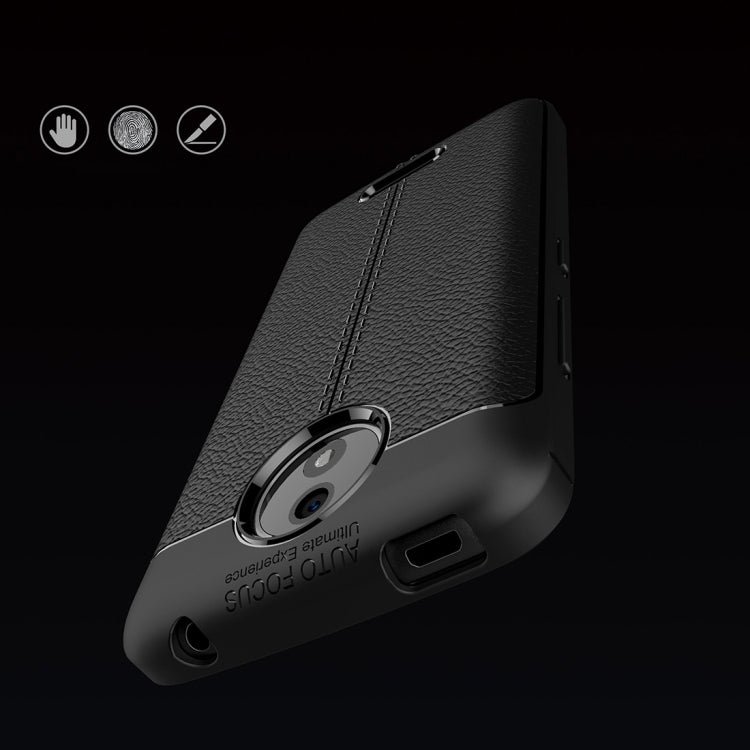 For Motorola Moto C Litchi Texture Design Soft TPU Anti-skip Protective Cover Back Case