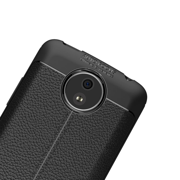 For Motorola Moto C Litchi Texture Design Soft TPU Anti-skip Protective Cover Back Case