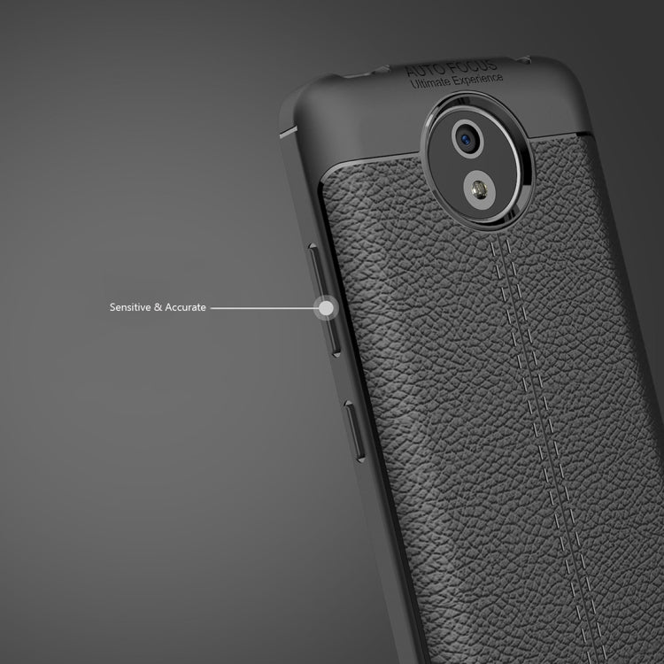 For Motorola Moto C Litchi Texture Design Soft TPU Anti-skip Protective Cover Back Case