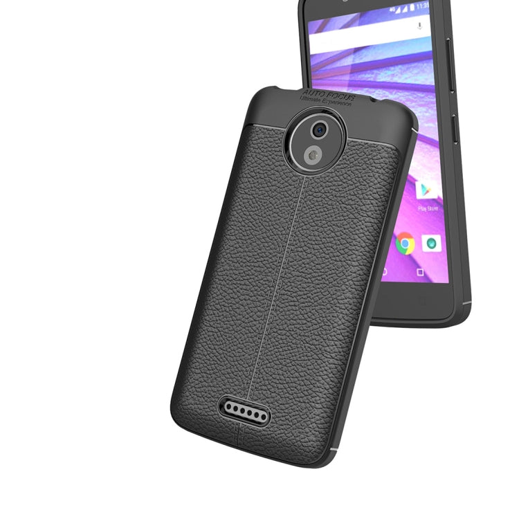 For Motorola Moto C Litchi Texture Design Soft TPU Anti-skip Protective Cover Back Case