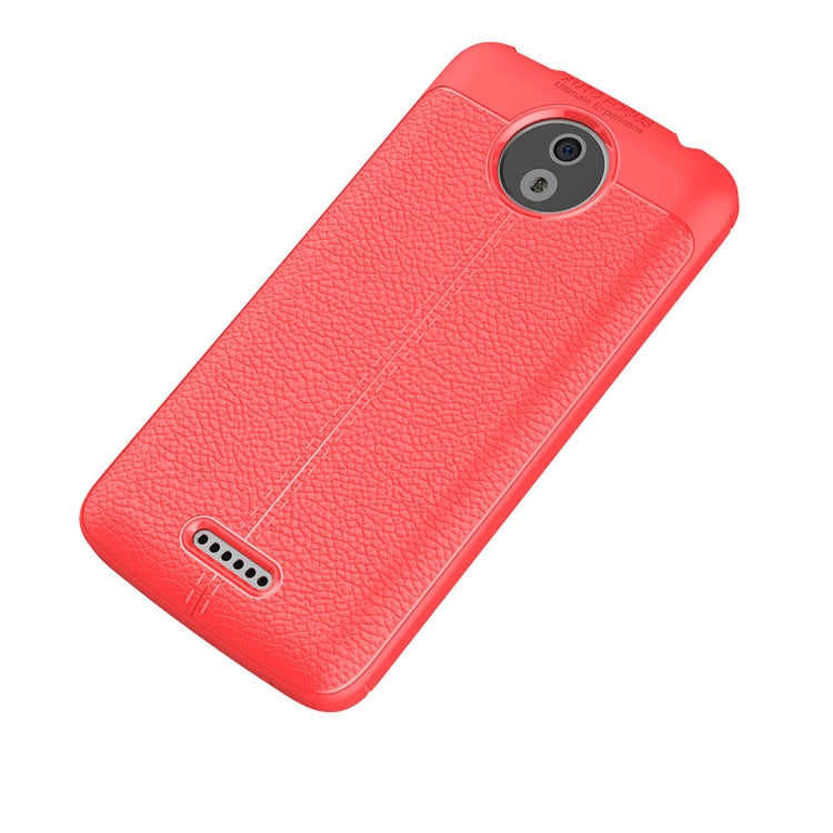 For Motorola Moto C Litchi Texture Design Soft TPU Anti-skip Protective Cover Back Case
