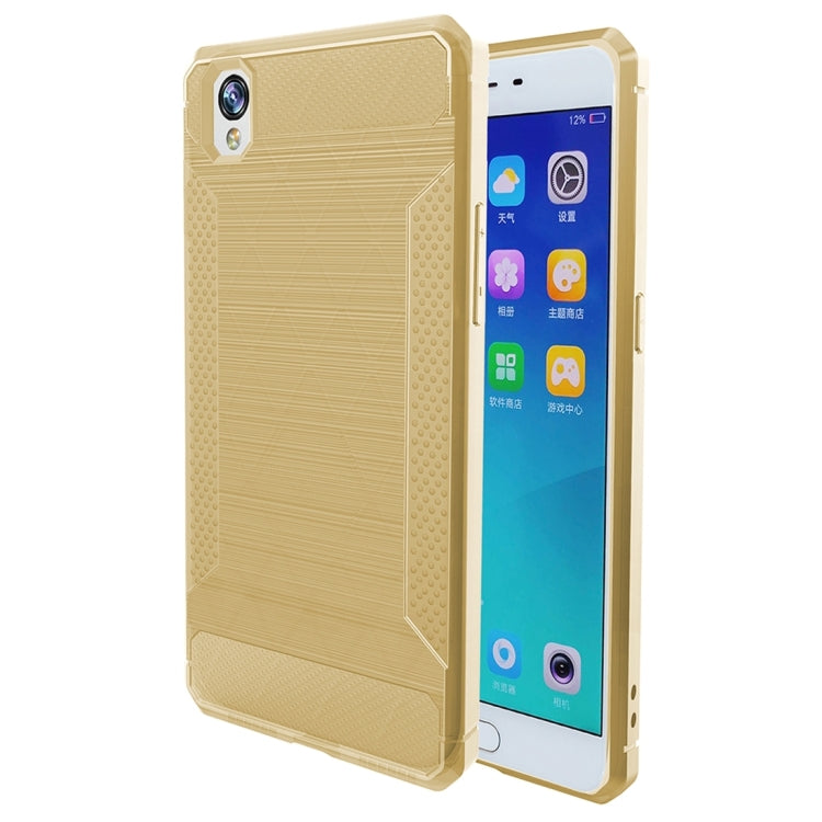 For OPPO A37 / Neo 9 Brushed Texture Carbon Fiber Anti-slip TPU Protective Cover Case