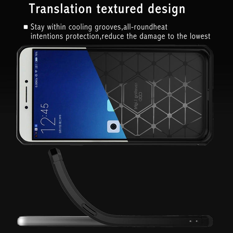For OPPO A37 / Neo 9 Brushed Texture Carbon Fiber Anti-slip TPU Protective Cover Case