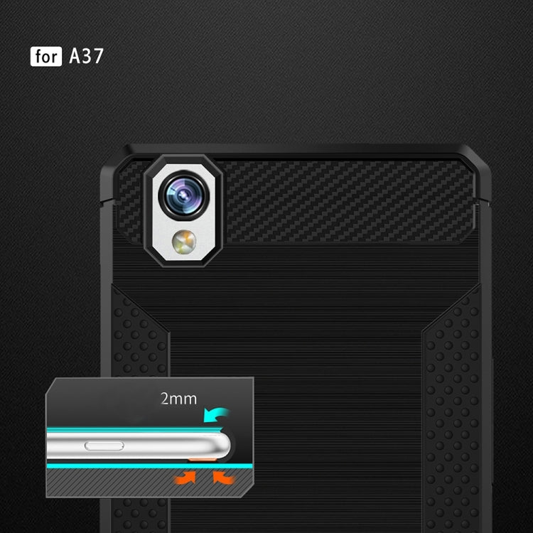 For OPPO A37 / Neo 9 Brushed Texture Carbon Fiber Anti-slip TPU Protective Cover Case