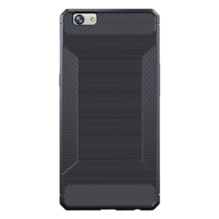 For OPPO A57 / A39 Brushed Texture Carbon Fiber Anti-slip TPU Protective Cover Case
