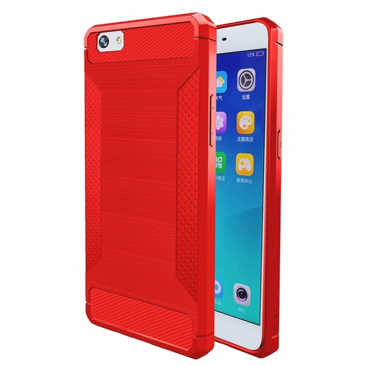 For OPPO A57 / A39 Brushed Texture Carbon Fiber Anti-slip TPU Protective Cover Case