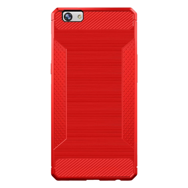 For OPPO A57 / A39 Brushed Texture Carbon Fiber Anti-slip TPU Protective Cover Case