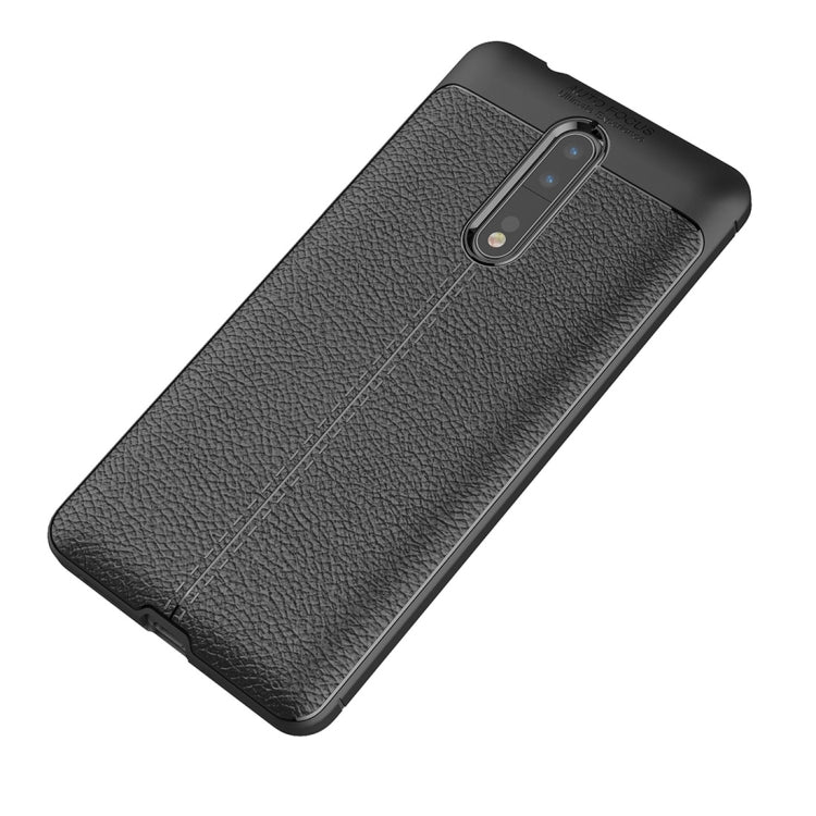 For Nokia 8 Litchi Texture Design Soft TPU Anti-skip Protective Cover Back Case