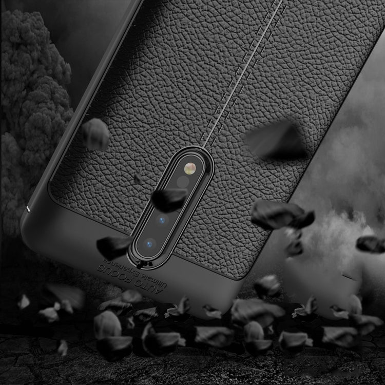 For Nokia 8 Litchi Texture Design Soft TPU Anti-skip Protective Cover Back Case