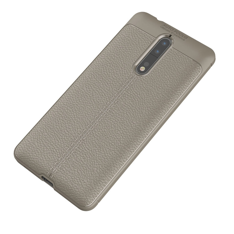 For Nokia 8 Litchi Texture Design Soft TPU Anti-skip Protective Cover Back Case