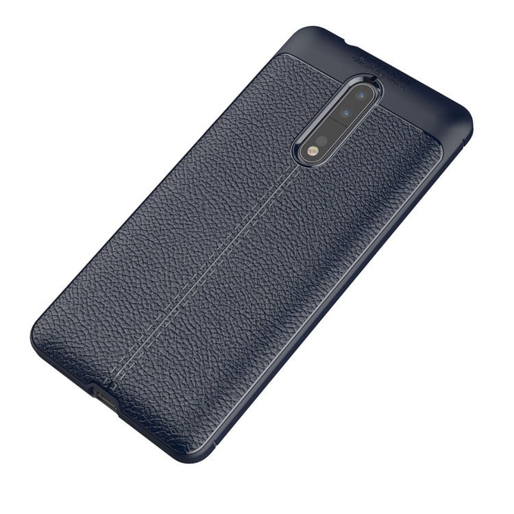 For Nokia 8 Litchi Texture Design Soft TPU Anti-skip Protective Cover Back Case