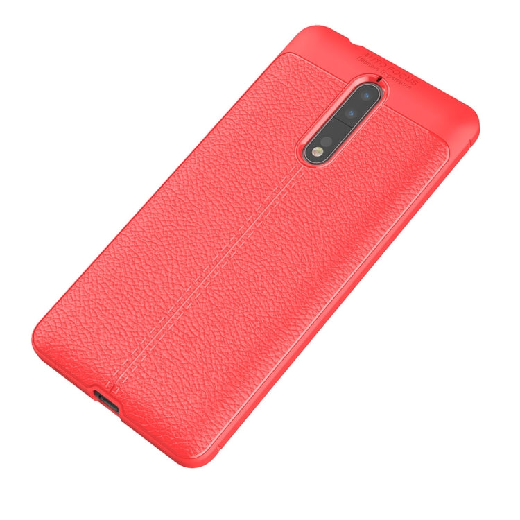 For Nokia 8 Litchi Texture Design Soft TPU Anti-skip Protective Cover Back Case