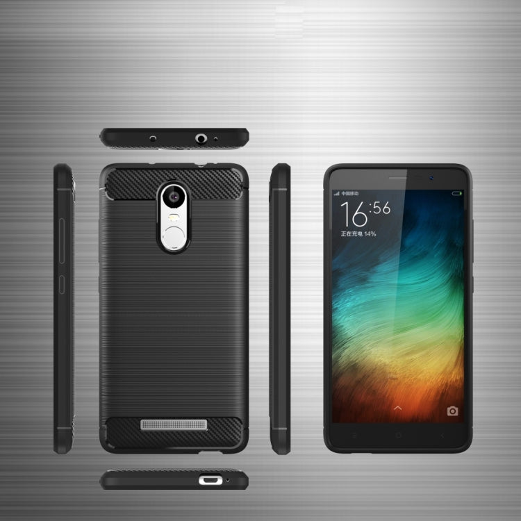 For Xiaomi Redmi Note 3 Brushed Texture Carbon Fiber Shockproof TPU Rugged Armor Protective Case