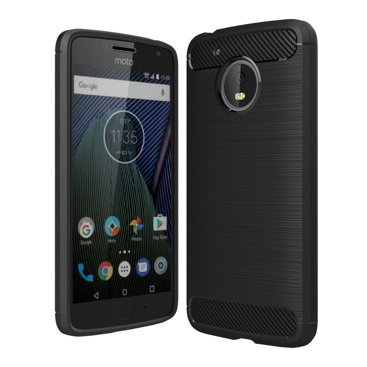 For Motorola Moto G(5th Gen.) Brushed Carbon Fiber Texture Shockproof TPU Protective Cover Case