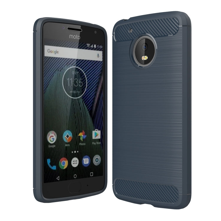 For Motorola Moto G(5th Gen.) Brushed Carbon Fiber Texture Shockproof TPU Protective Cover Case