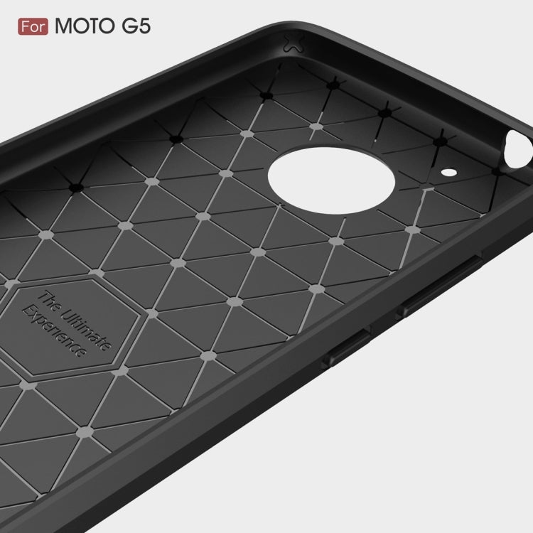 For Motorola Moto G(5th Gen.) Brushed Carbon Fiber Texture Shockproof TPU Protective Cover Case