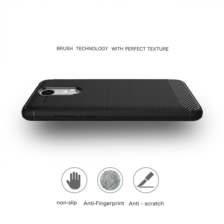 For Huawei Enjoy 6 Brushed Carbon Fiber Texture Shockproof TPU Protective Cover Case