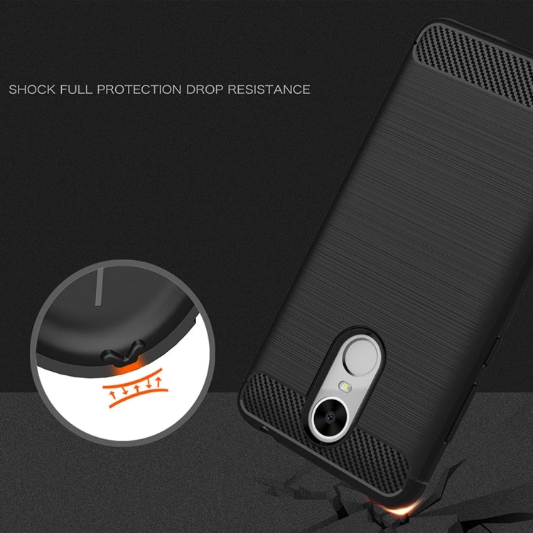 For Huawei Enjoy 6 Brushed Carbon Fiber Texture Shockproof TPU Protective Cover Case