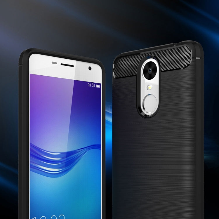 For Huawei Enjoy 6 Brushed Carbon Fiber Texture Shockproof TPU Protective Cover Case