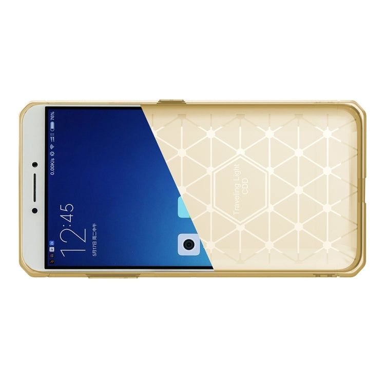 For OPPO R9s Brushed Texture Carbon Fiber Anti-slip TPU Protective Cover Case