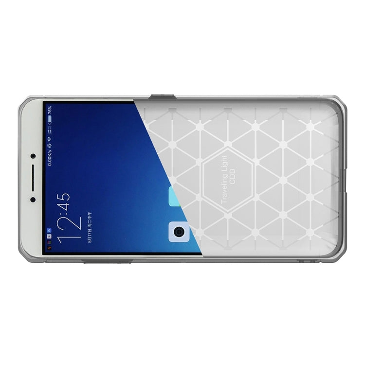 For OPPO R9s Brushed Texture Carbon Fiber Anti-slip TPU Protective Cover Case