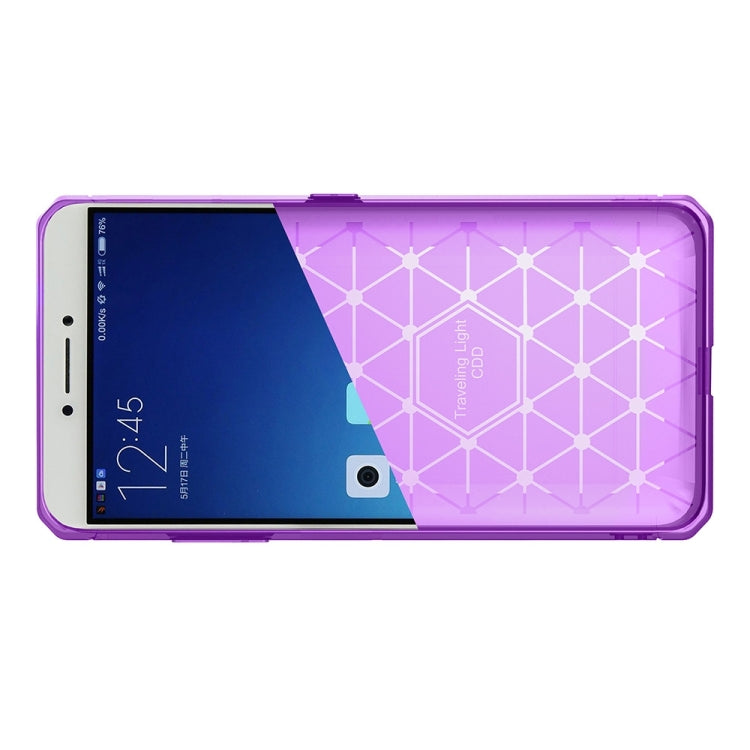 For OPPO R9s Brushed Texture Carbon Fiber Anti-slip TPU Protective Cover Case