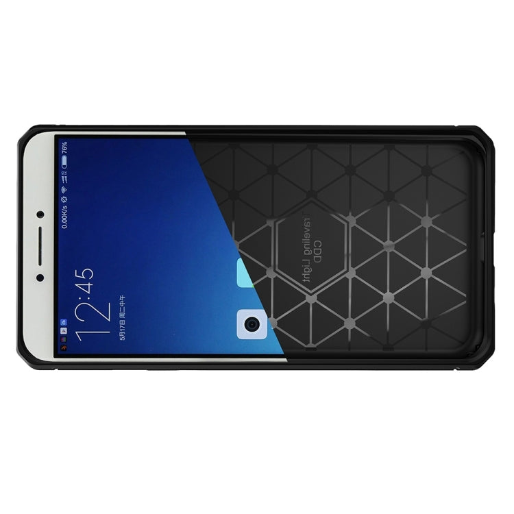 For OPPO R9s Plus Brushed Texture Carbon Fiber Anti-slip TPU Protective Cover Case