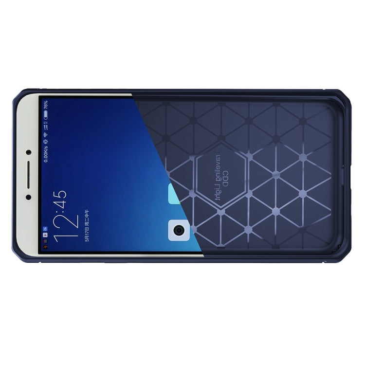 For OPPO R9s Plus Brushed Texture Carbon Fiber Anti-slip TPU Protective Cover Case