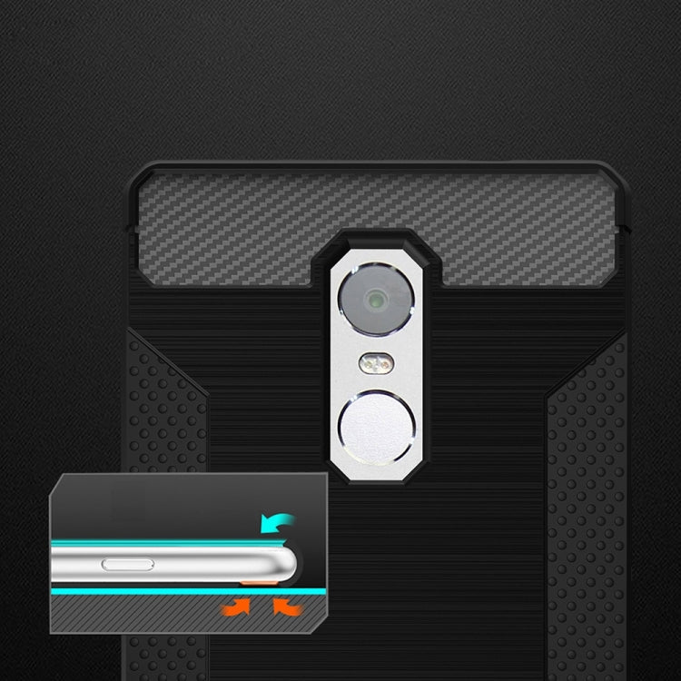 For Xiaomi Redmi Note 4 Brushed Texture Carbon Fiber Anti-slip TPU Protective Cover Case