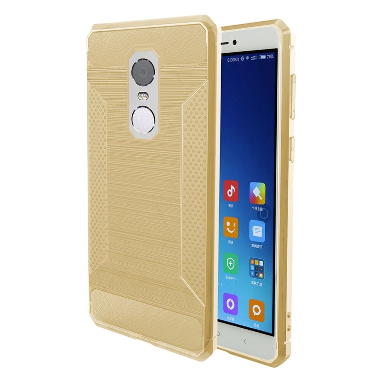 For Xiaomi Redmi Note 4 Brushed Texture Carbon Fiber Anti-slip TPU Protective Cover Case