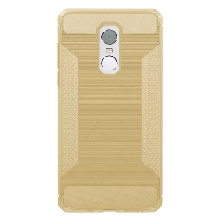 For Xiaomi Redmi Note 4 Brushed Texture Carbon Fiber Anti-slip TPU Protective Cover Case