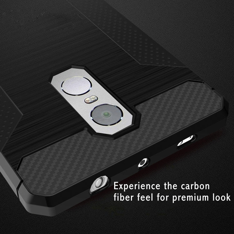 For Xiaomi Redmi Note 4 Brushed Texture Carbon Fiber Anti-slip TPU Protective Cover Case