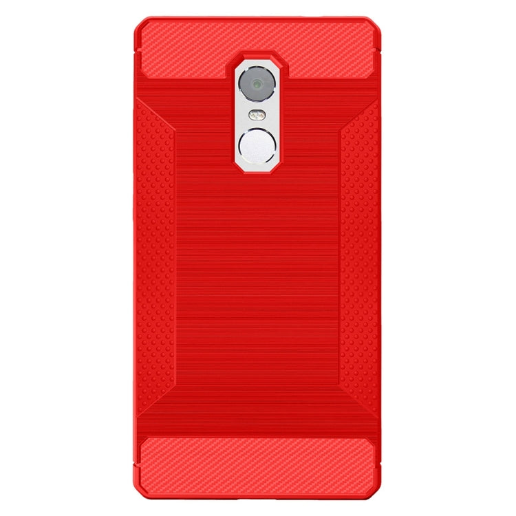 For Xiaomi Redmi Note 4 Brushed Texture Carbon Fiber Anti-slip TPU Protective Cover Case