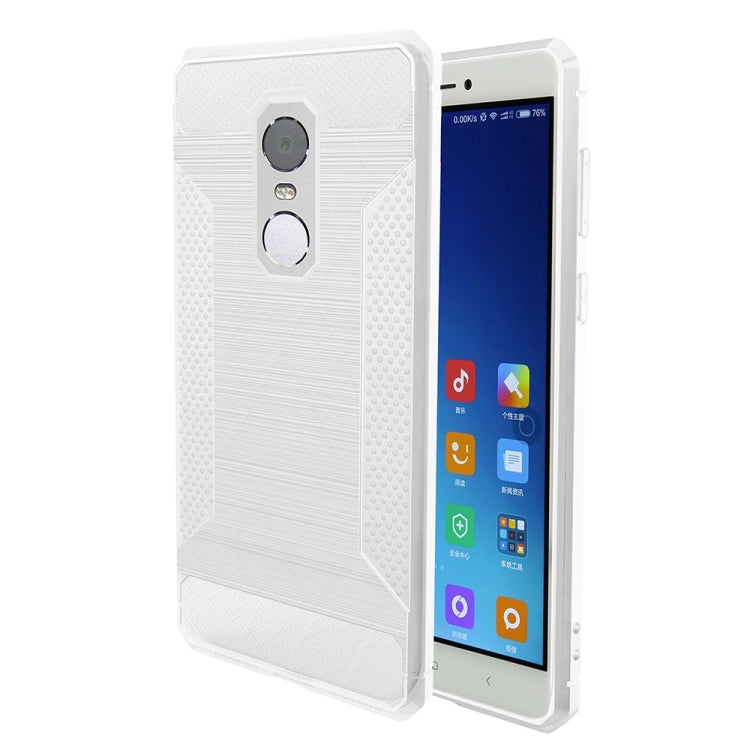 For Xiaomi Redmi Note 4 Brushed Texture Carbon Fiber Anti-slip TPU Protective Cover Case