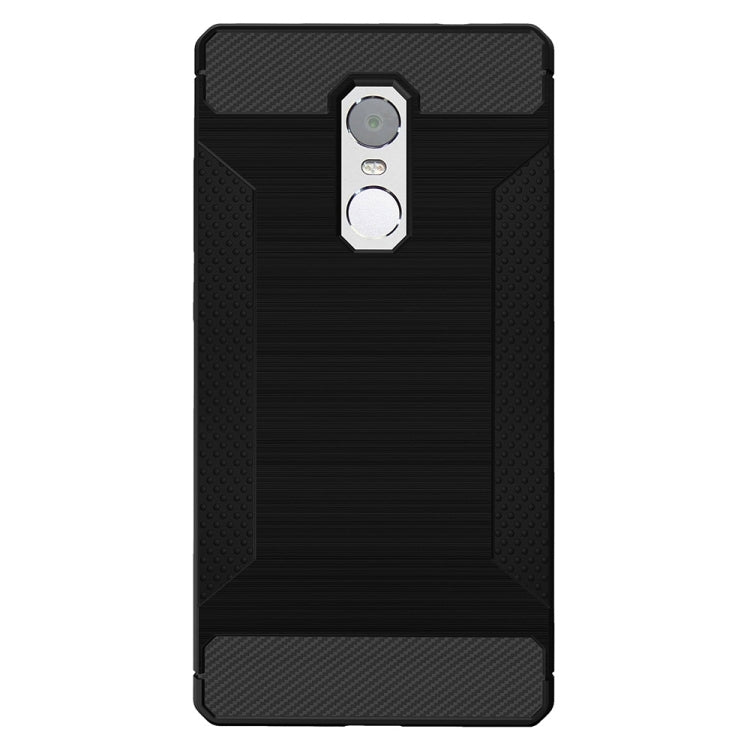 For Xiaomi Redmi Note 4X Brushed Texture Carbon Fiber Anti-slip TPU Protective Cover Case