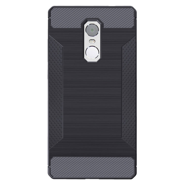 For Xiaomi Redmi Note 4X Brushed Texture Carbon Fiber Anti-slip TPU Protective Cover Case