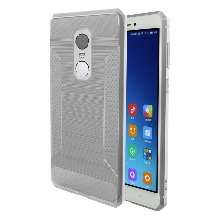 For Xiaomi Redmi Note 4X Brushed Texture Carbon Fiber Anti-slip TPU Protective Cover Case