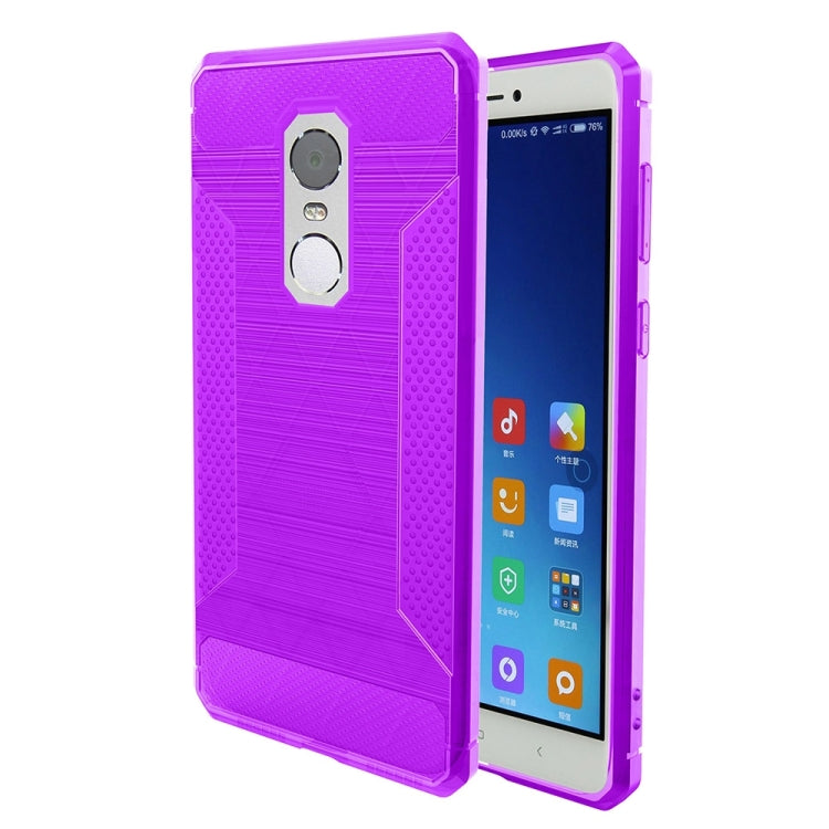 For Xiaomi Redmi Note 4X Brushed Texture Carbon Fiber Anti-slip TPU Protective Cover Case