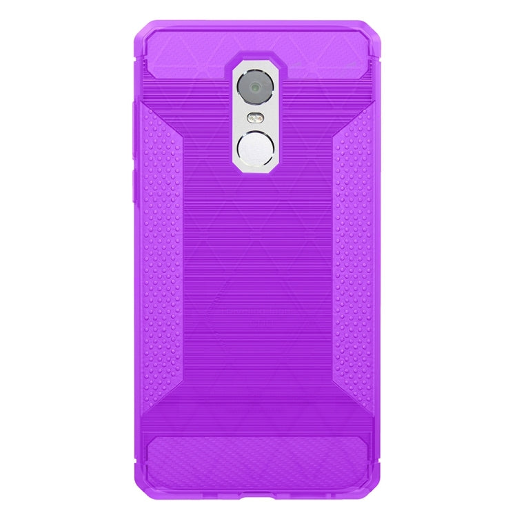 For Xiaomi Redmi Note 4X Brushed Texture Carbon Fiber Anti-slip TPU Protective Cover Case