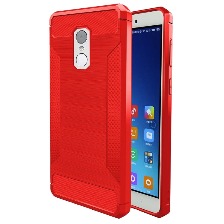 For Xiaomi Redmi Note 4X Brushed Texture Carbon Fiber Anti-slip TPU Protective Cover Case