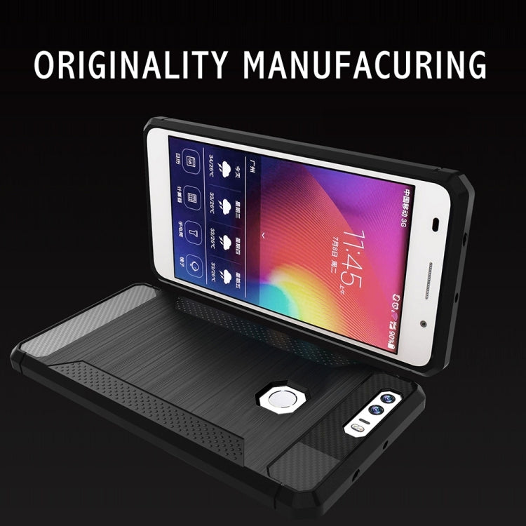 For Huawei Honor 8 Brushed Texture Carbon Fiber Anti-slip TPU Protective Cover Case